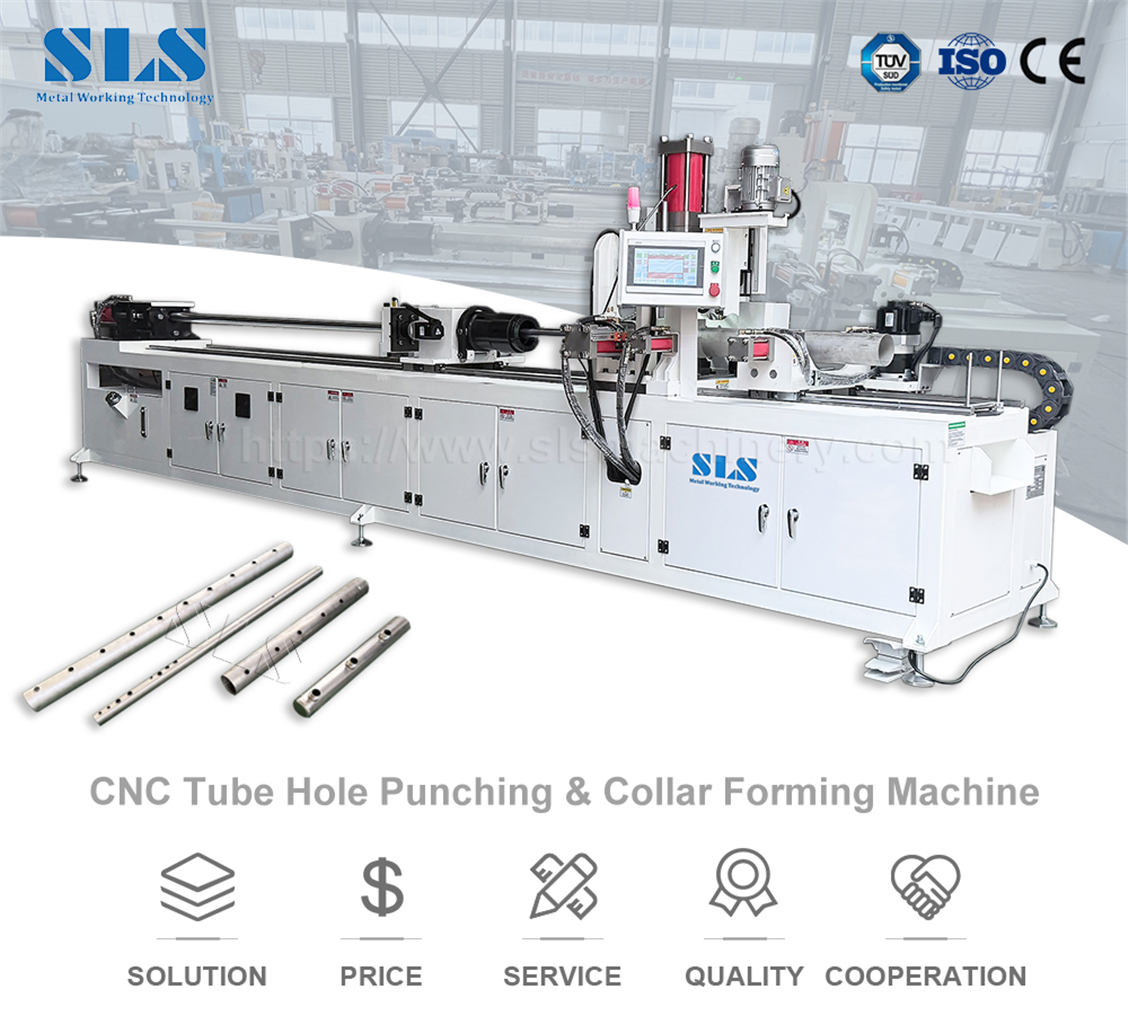X-BP. 130CNC. 01. Tube Collar Hole Punching & Drilling X-BP. 130CNC. 01. Perforación y perforación de orificios para collares de tubos