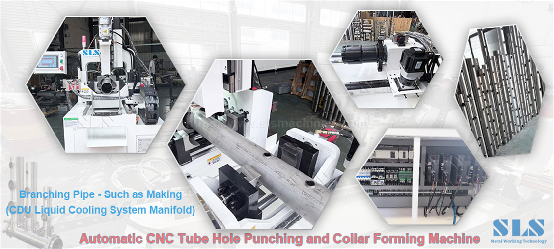 X-BP. 130CNC. 02. Tube Collar Hole Punching & Drilling X-BP. 130CNC. 02. Perforación y perforación de orificios para collares de tubos