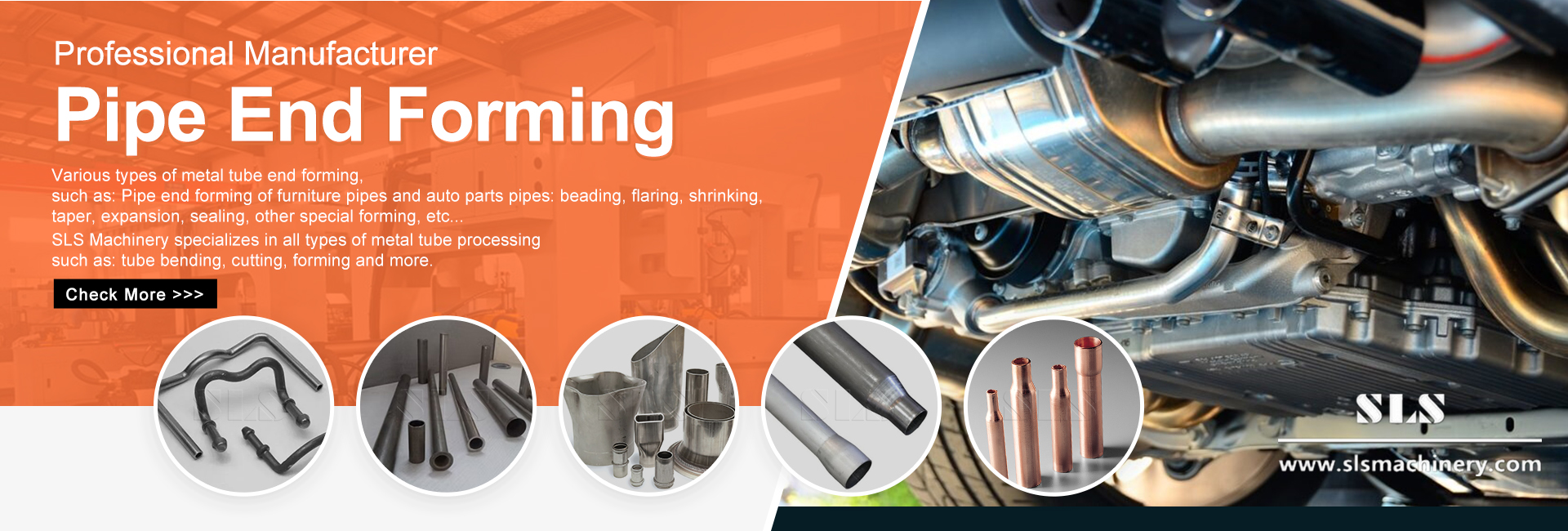 配图 .02.2. Aplicaciones de máquinas de formación de extremo de tuberías de metal CNC en las industrias de muebles y automotriz