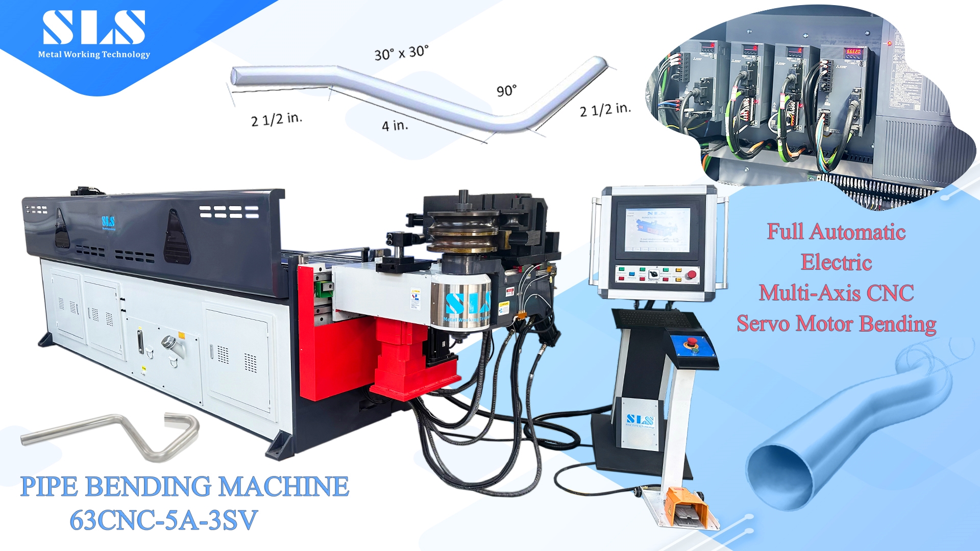 Múltiples pilas Multi-stacks All Electric Tube Bender 5 Axis Máquina de flexión de tubería de múltiples capas para la configuración de curvas de empuje